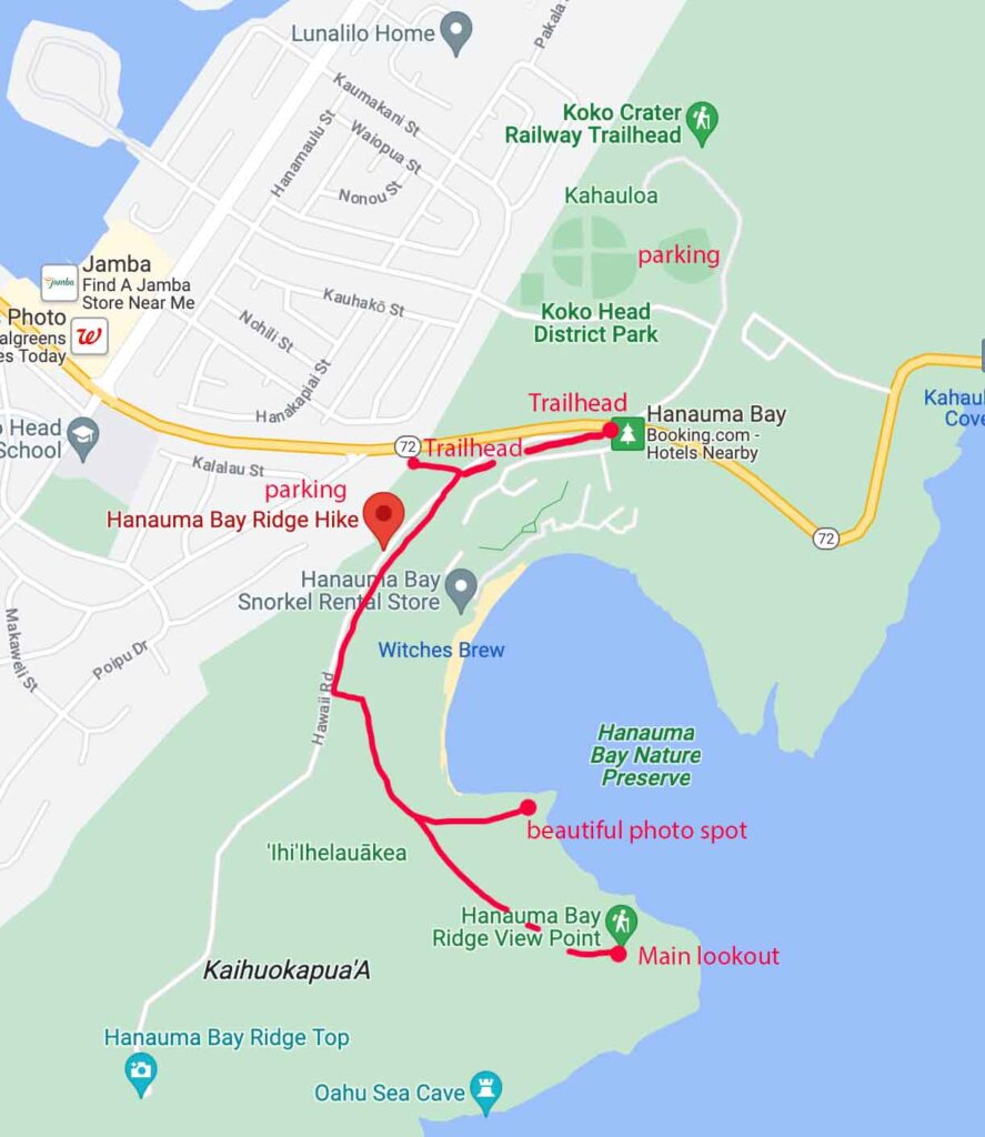 hanauma bay trail map